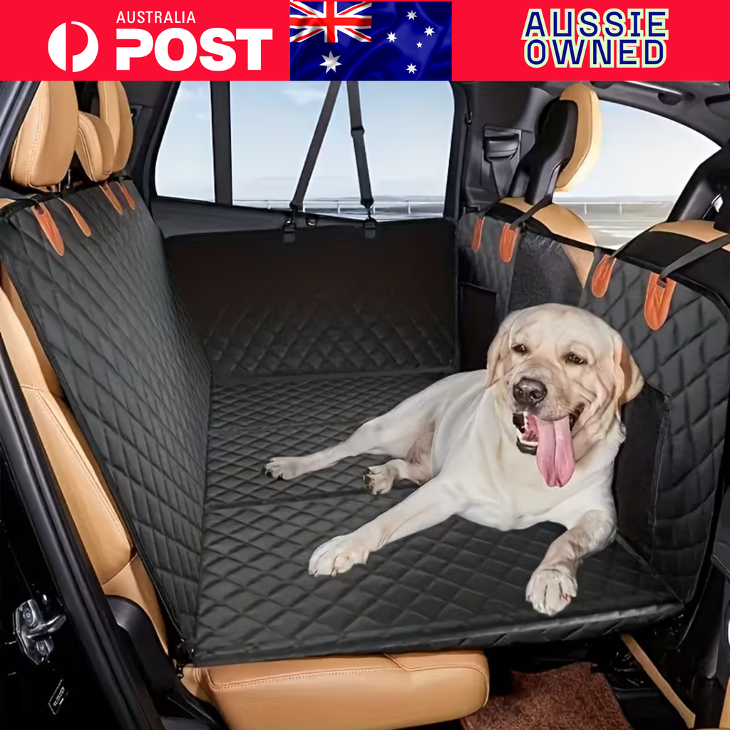 Happy Hound Travel Hard Base Dog Car Seat Cover | Waterproof Back Seat Protector for Cars, SUVs and Utes