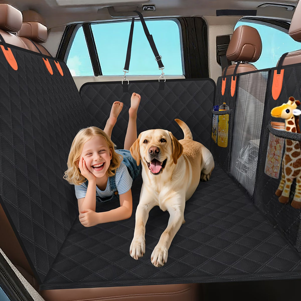 Happy Hound Travel Hard Base Dog Car Seat Cover | Waterproof Back Seat Protector for Cars, SUVs and Utes