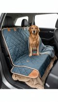 Backseat protector with reinforced stitching
